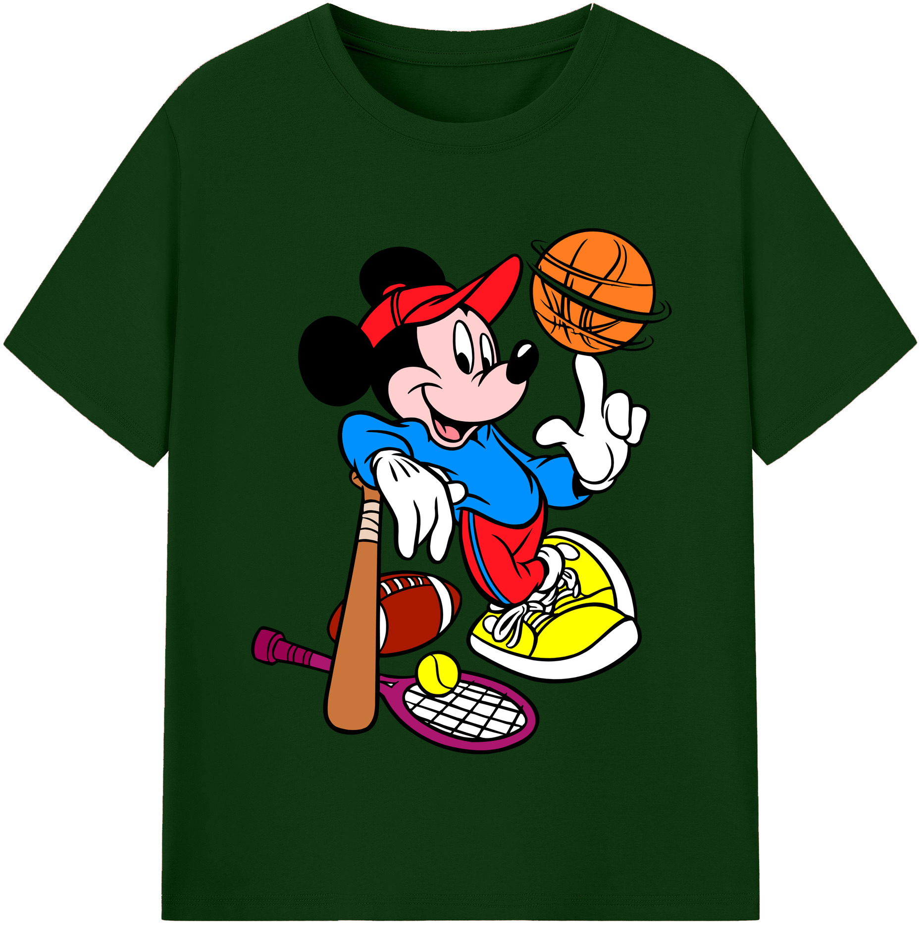 （画像用） ミッキーマウス Mickey Mouse 綿100％半袖Tシャツ（フロントプリント）